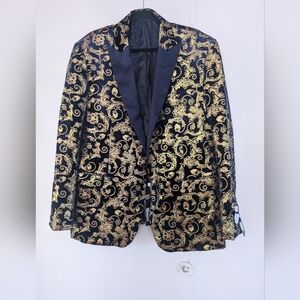 Gold and Blue Patterned Blazer